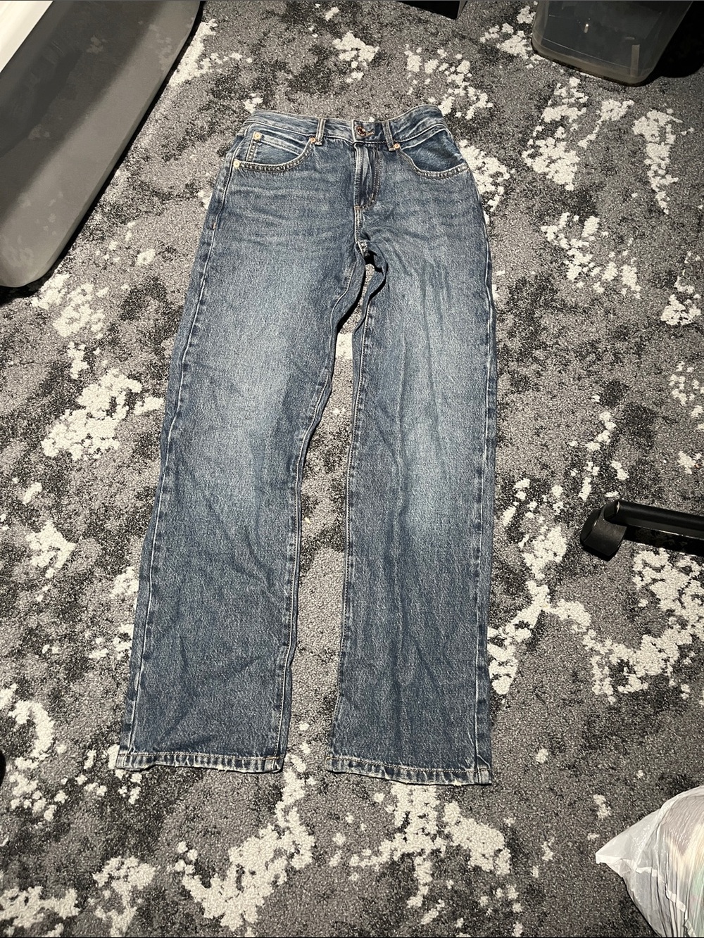 Garage Relaxed Wide-Leg Jeans in Blue Denim - Picture 1 of 6